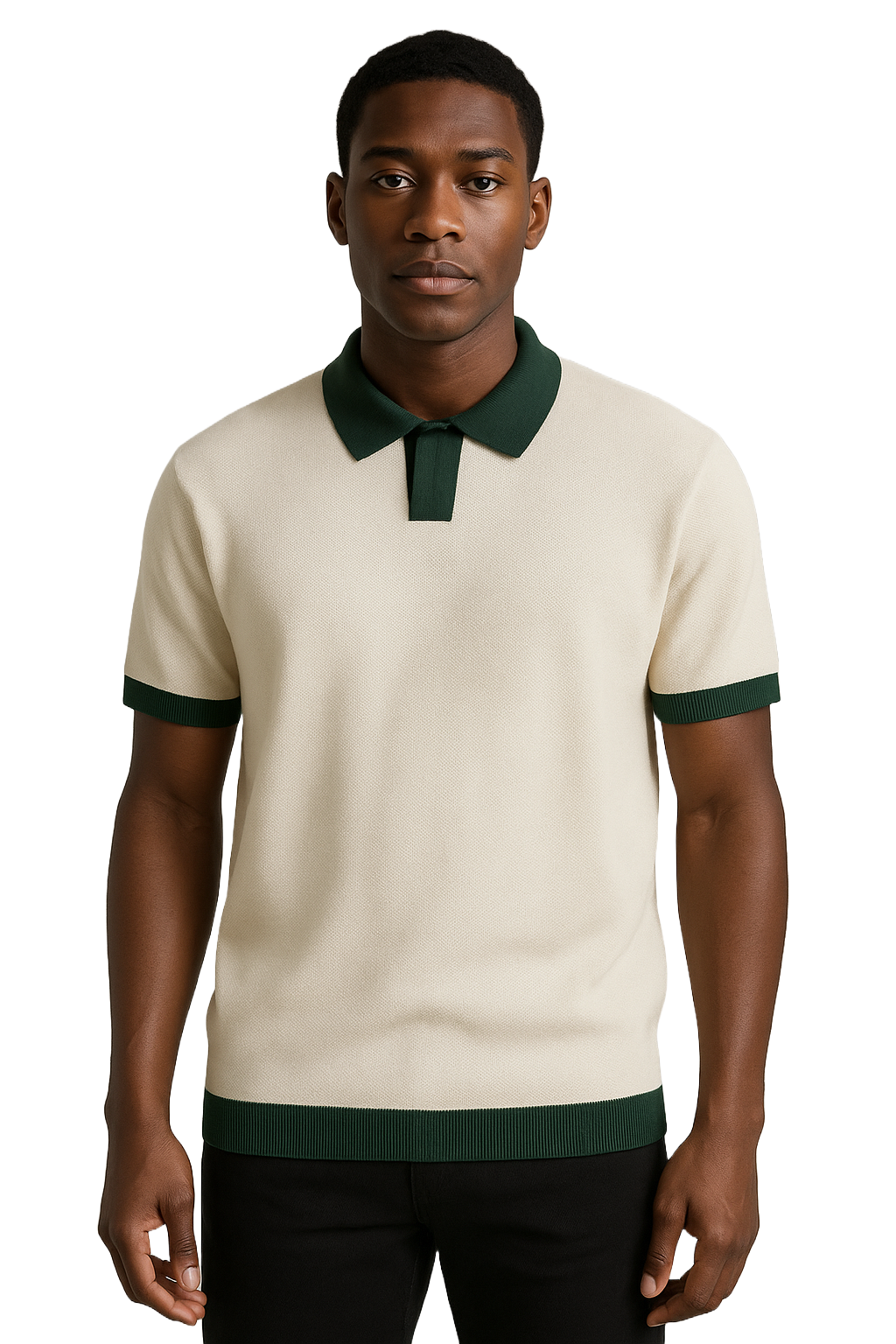 Noir Men Cream Knit Polo – Old Money Style Luxury Shirt
