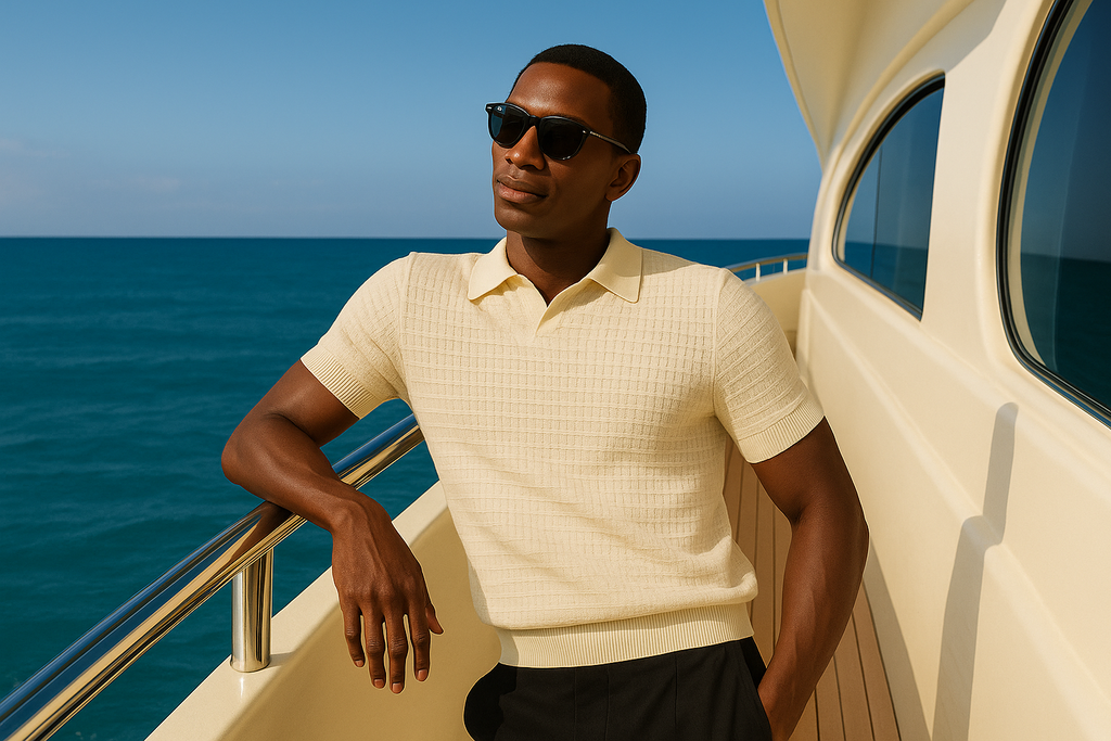 NoirMen Cream Cotton Knitted Polo Shirt – Timeless Old Money Style