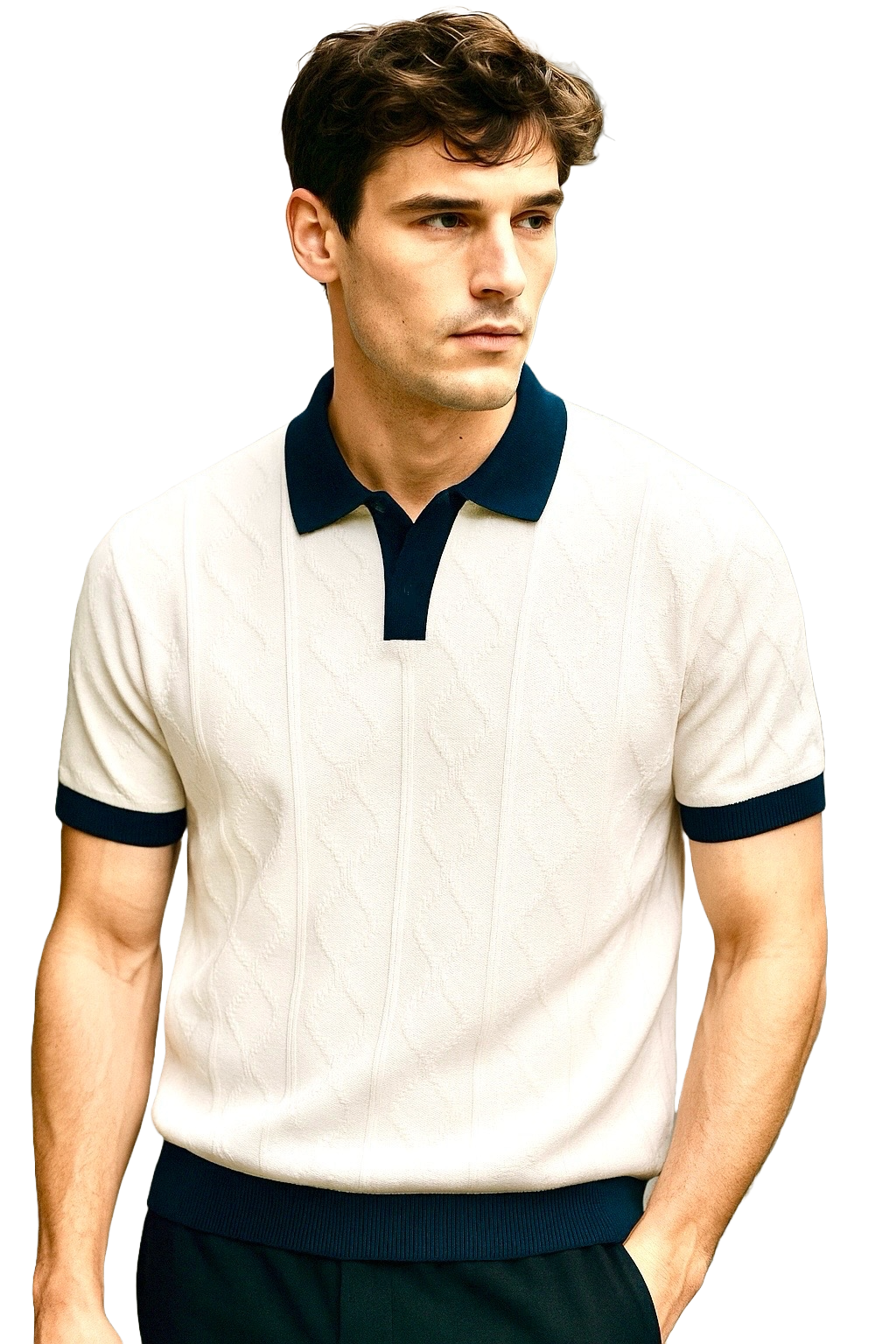The Belmont Polo – Ivory & Midnight