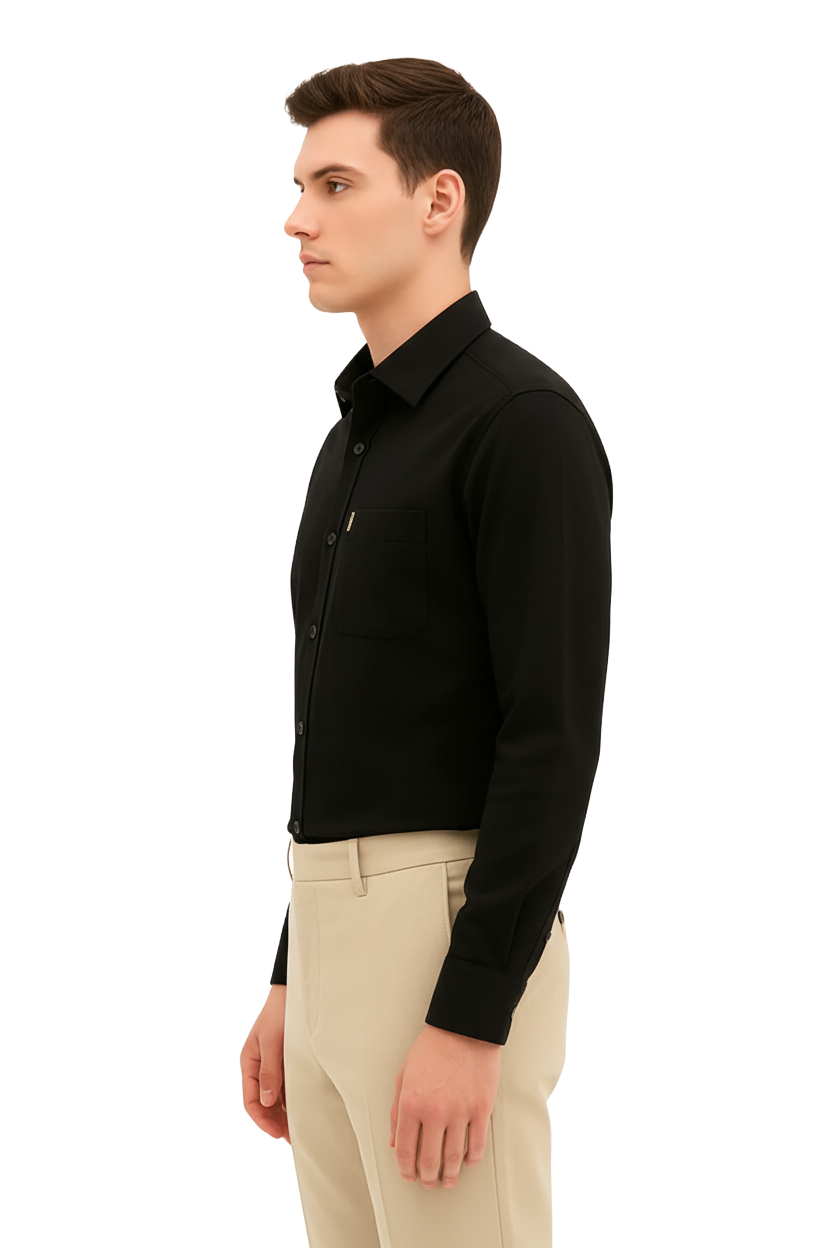 Men's Black Shirt - 100% Cotton Super Soft Casual & Formal Shirt