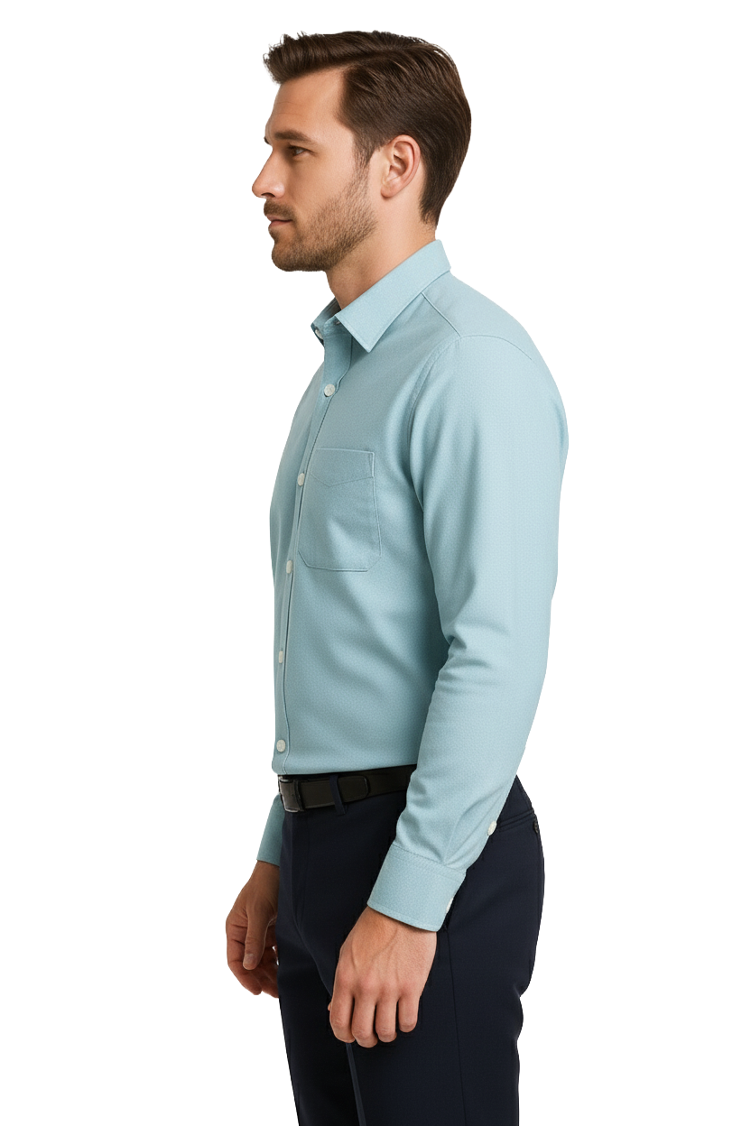 Premium Light Blue Cotton Shirt - Fade Resistant Breathable Fabric