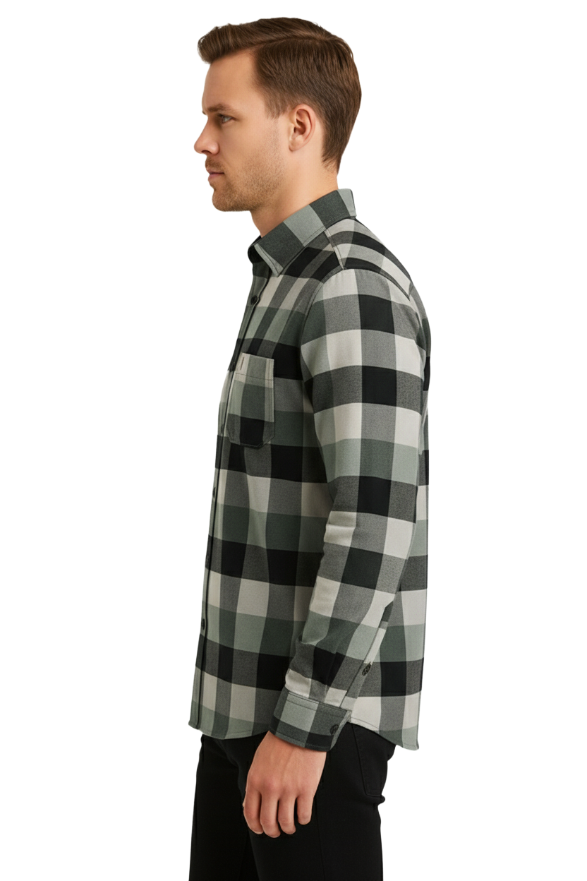 Men's Cotton Checkered Shirt - Full Sleeve Casual Shirt