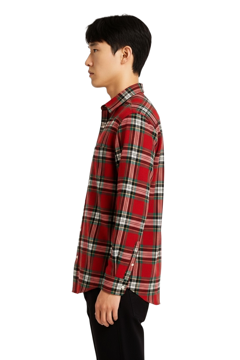 Premium 100% Cotton Plaid Shirt - Ultra Soft for Men