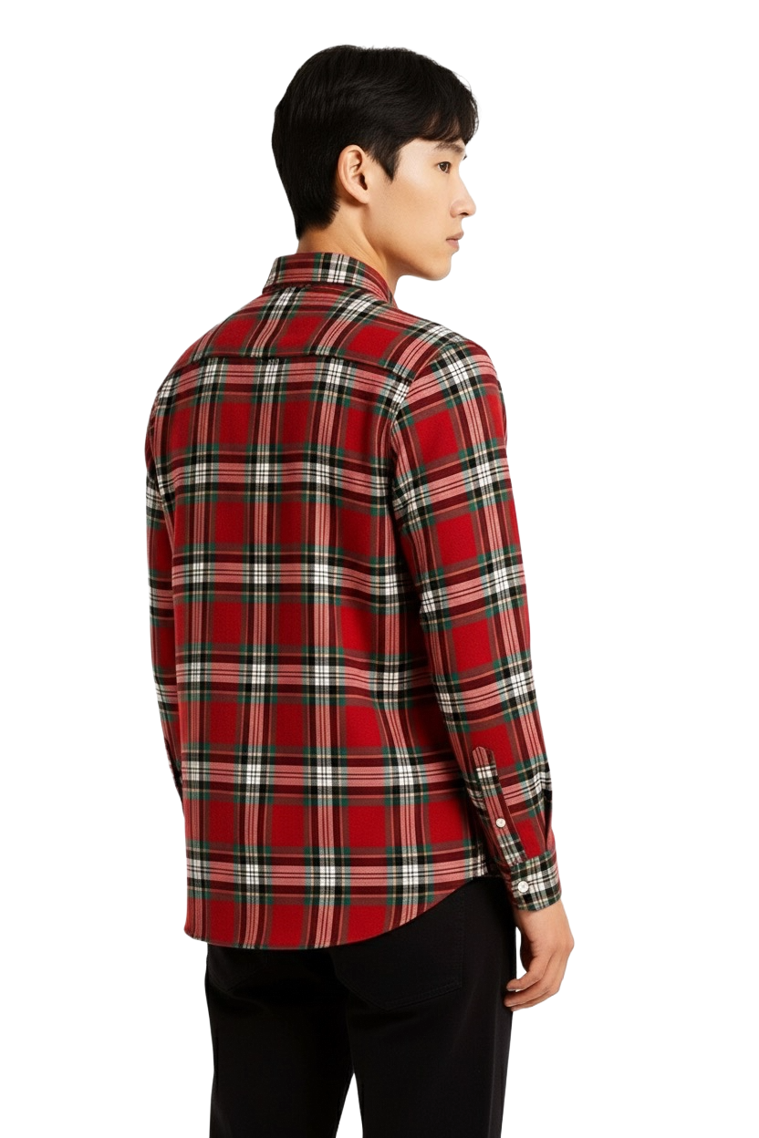Premium 100% Cotton Plaid Shirt - Ultra Soft for Men