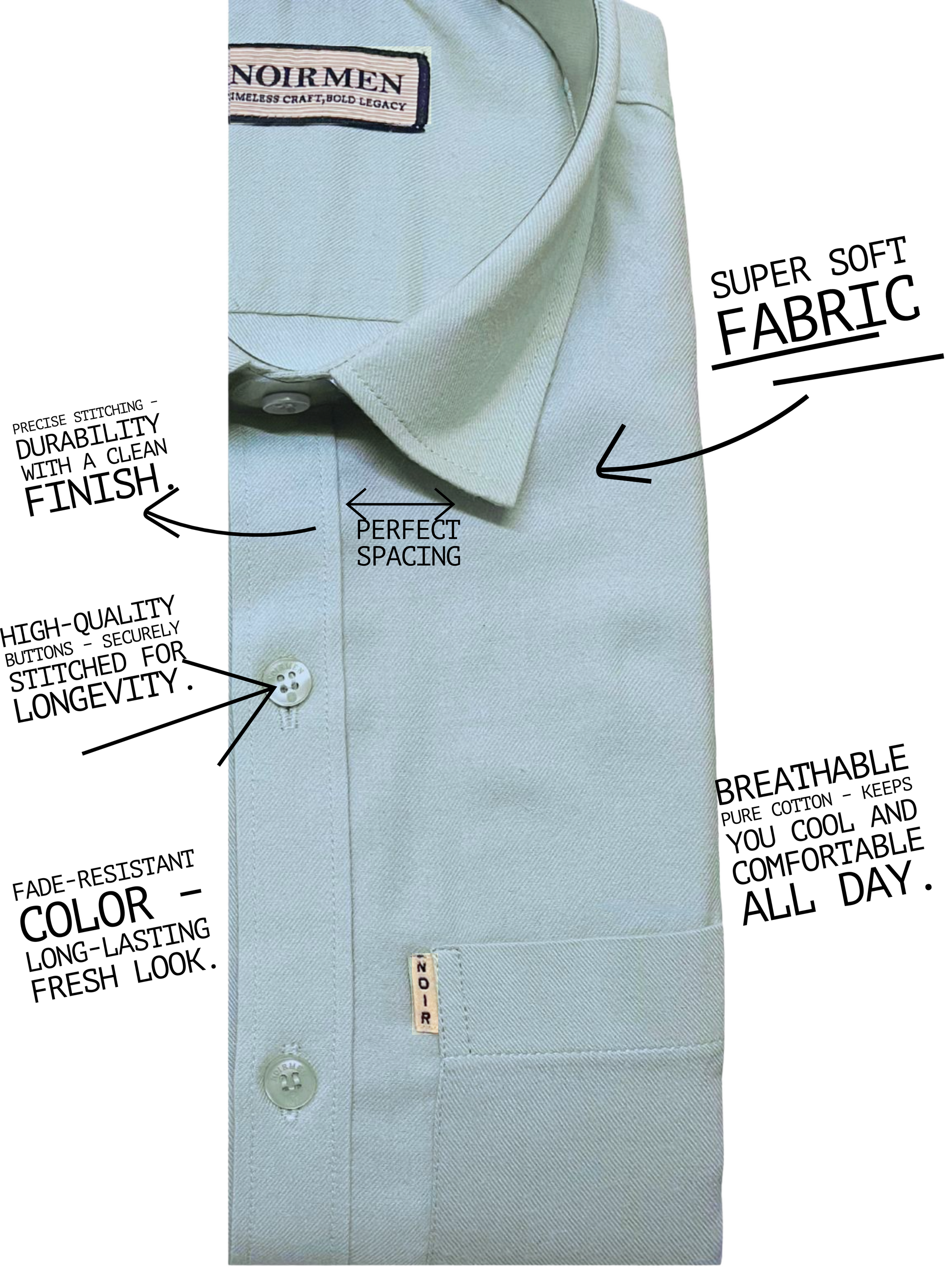 Men's Light Blue Cotton Dress Shirt - Premium Formal & Casual Wear
