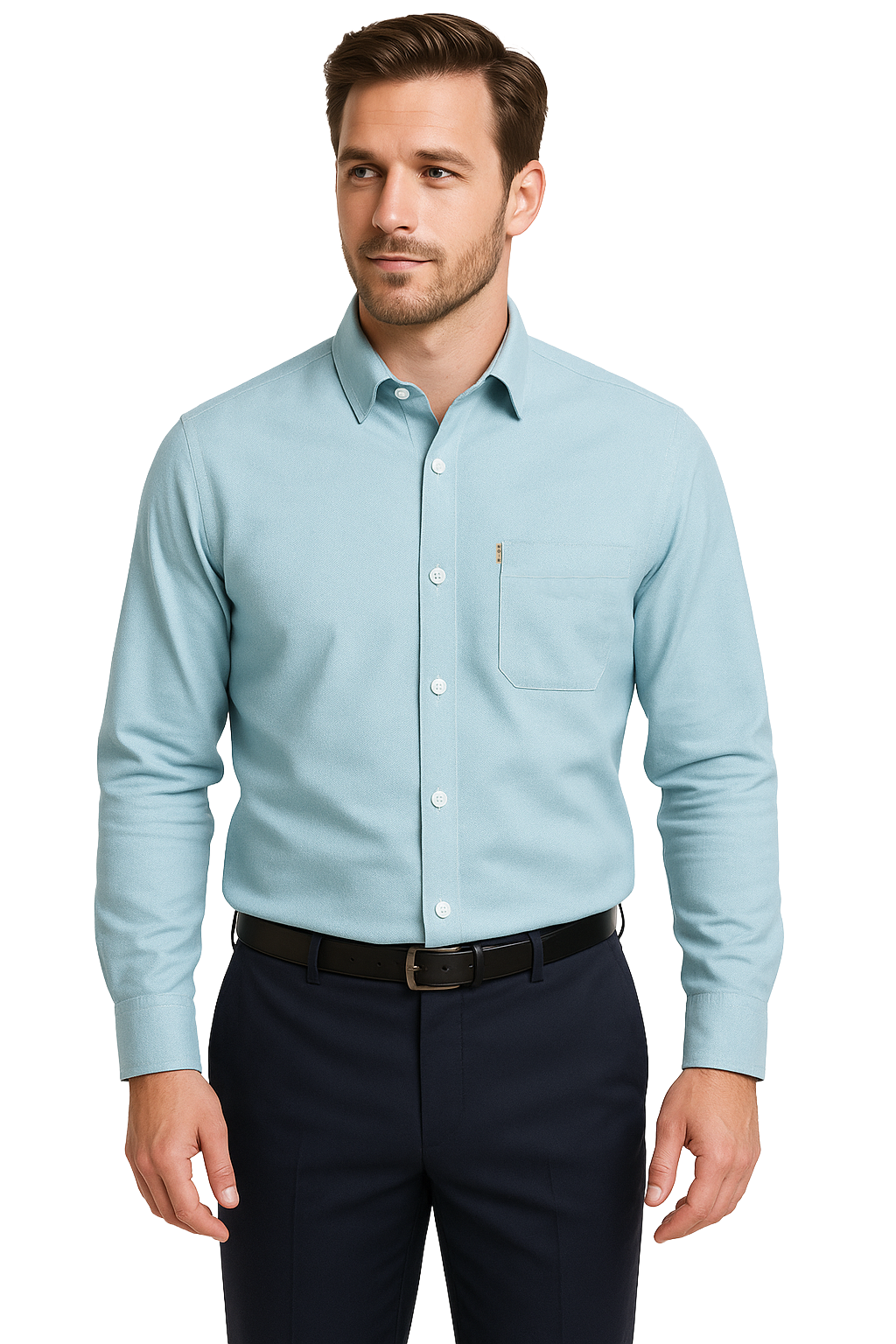 Premium Light Blue Cotton Shirt - Fade Resistant Breathable Fabric