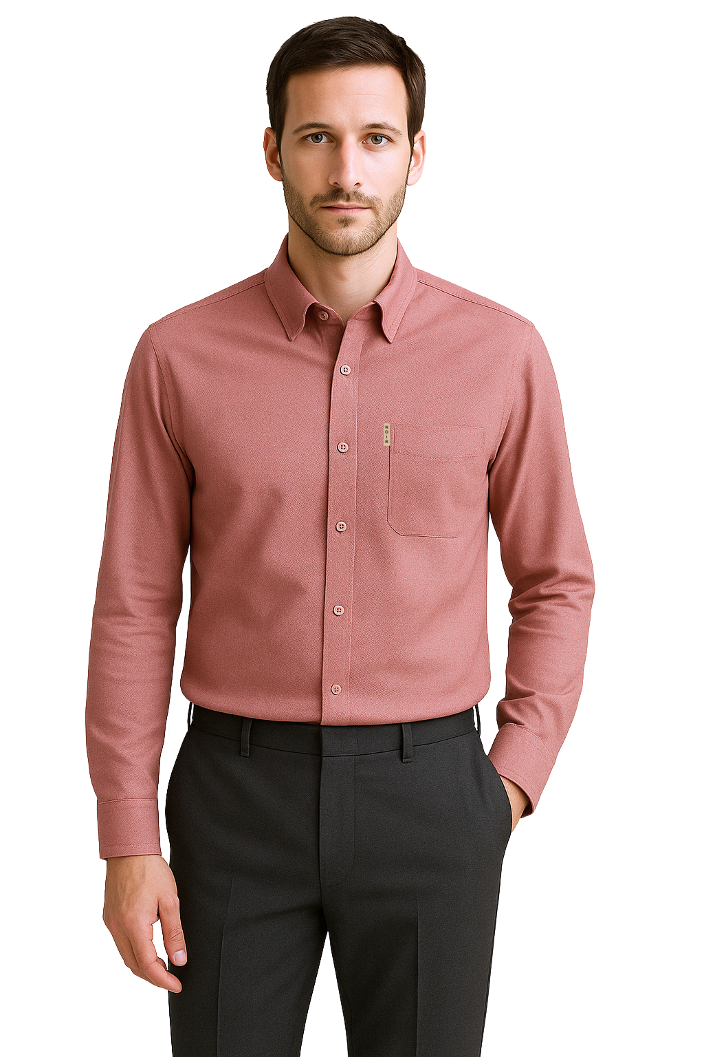 Men's Cotton Shirt Dusty Rose - Versatile Casual & Formal Dress Shirt