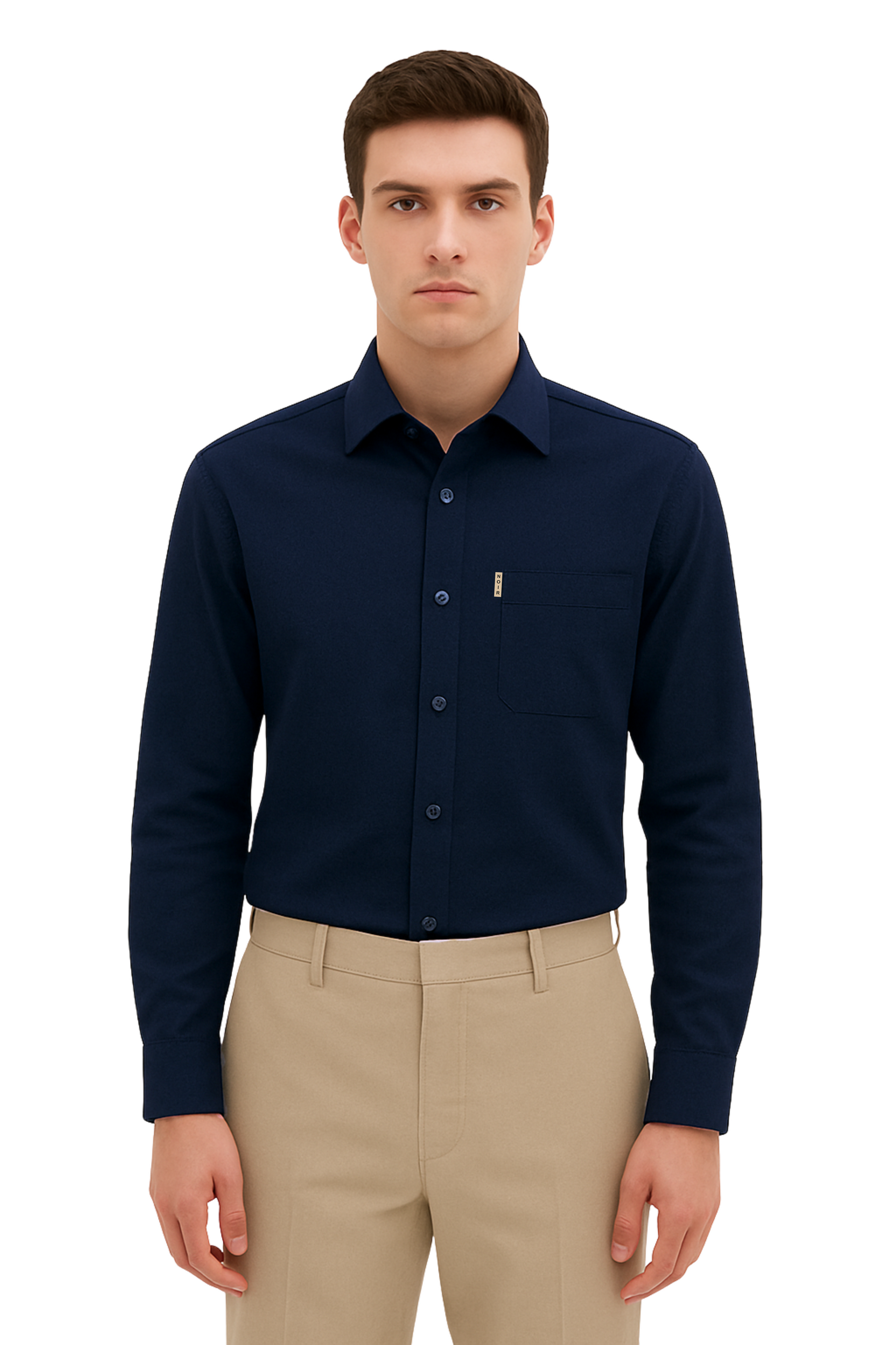 Men's Deep Navy Cotton Shirt - 100% Cotton Versatile Formal Casual Shirt