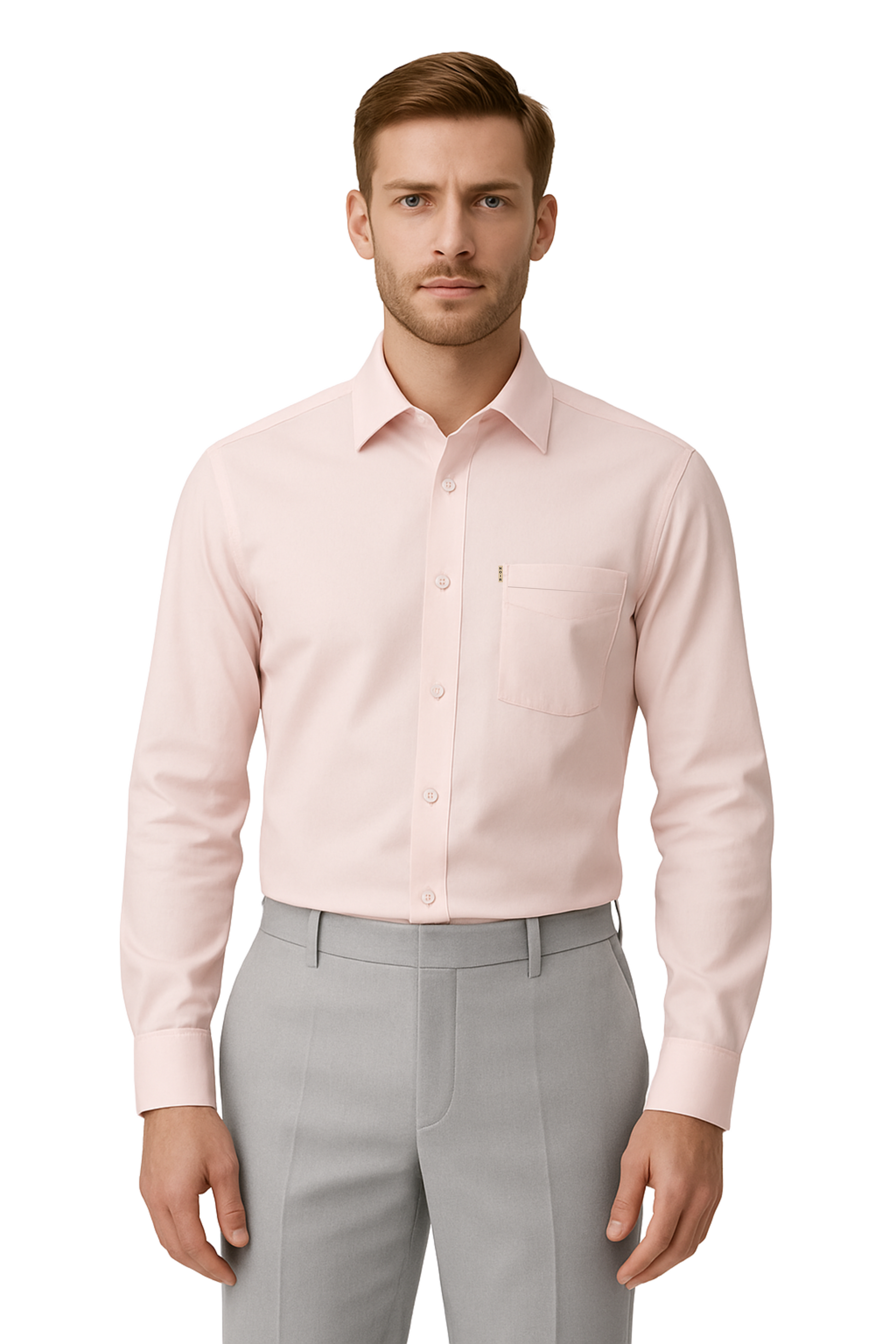 Light Pink Mens Shirt - 100% Cotton Super Soft Formal Shirt | NOIR MEN