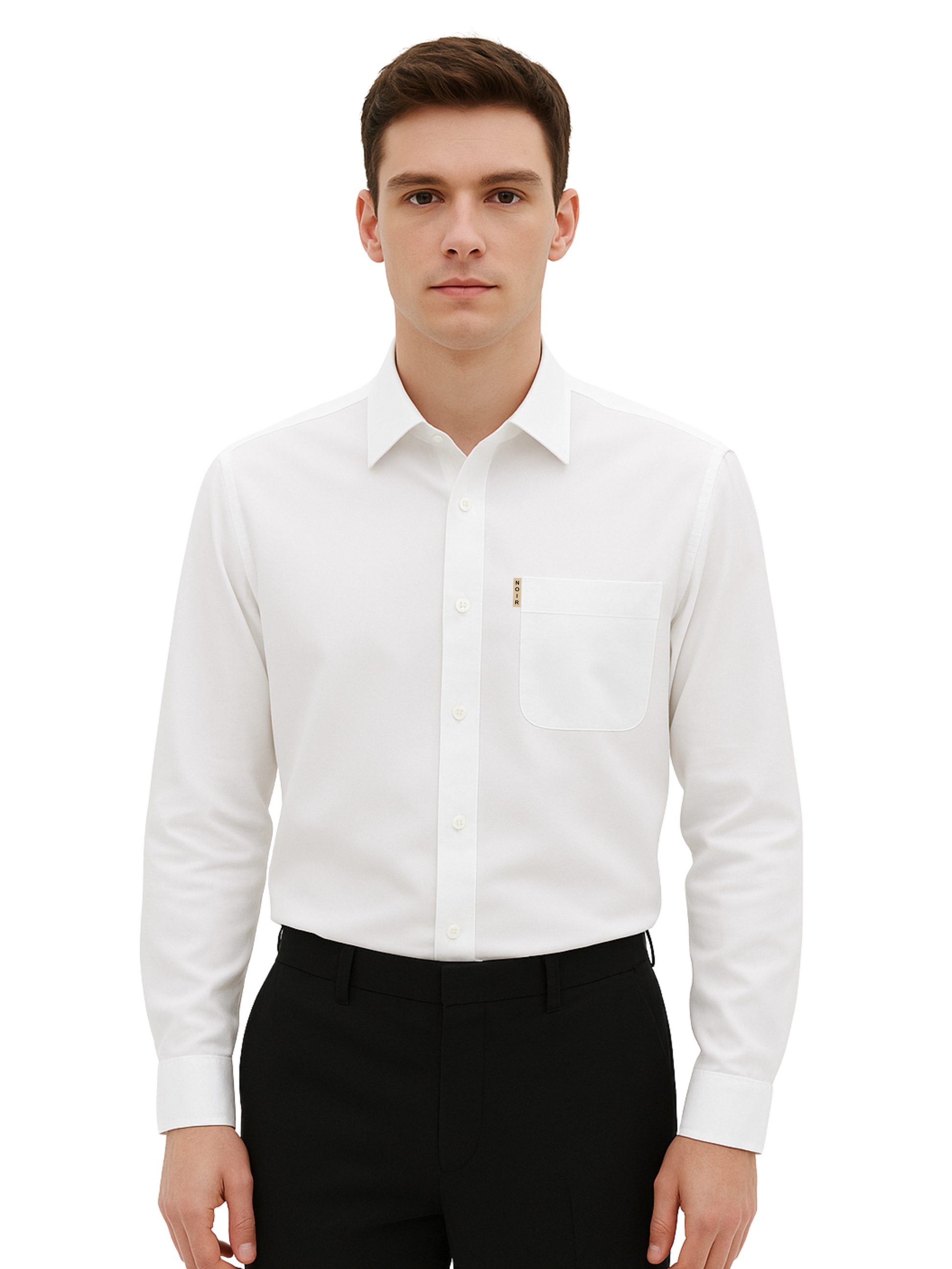 White Mens Shirt - Premium Cotton Tencel Formal Shirt | NOIR MEN