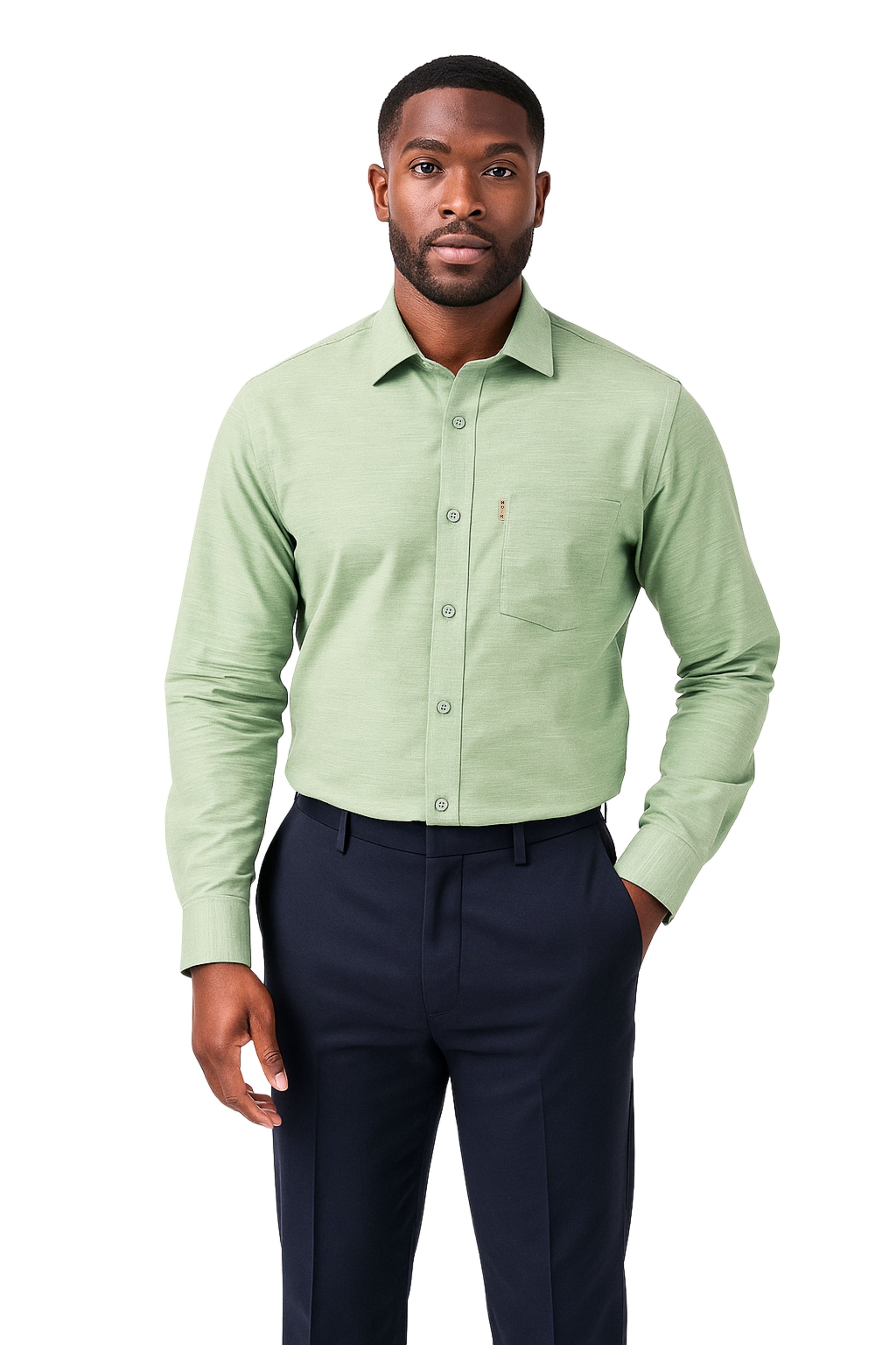 Men's Cotton Formal Shirt - 100% Pure Cotton Yarn Dyed Breathable Long Sleeve