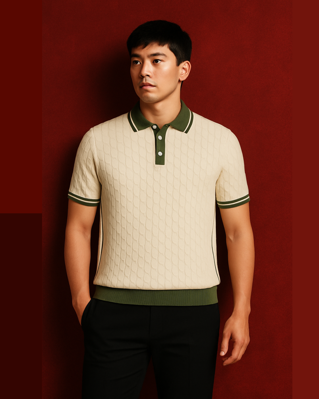 Premium Cotton Collar T-Shirt for Men | Noir Men